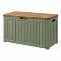 Aufbewahrungsbank 120 x 60 x 60 cm Kunststoff Holzoptik Grün Braun für Garten