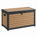 Garten-Aufbewahrungsbox 120 x 60 x 63 cm Kunststoff Braun Schwarz abschließbar