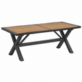 Gartentisch 180 x 90 x 75 cm Holz Metall Braun Schwarz rechteckig im Industriestil