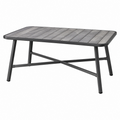 Gartentisch 160 x 90 x 75 cm Grau Aluminium mit Steinoptik Tischplatte - rechteckig wetterbeständig