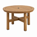Gartentisch 120 cm Massivholz Natur rund mit Sonnenschirmöffnung