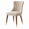 Esszimmerstuhl 59 x 65 x 92 cm Beige Textilbezug Holzbeine gepolstert