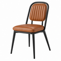 Esszimmerstuhl 48 x 55 x 82 cm Kunstleder Braun mit Metallgestell Retro